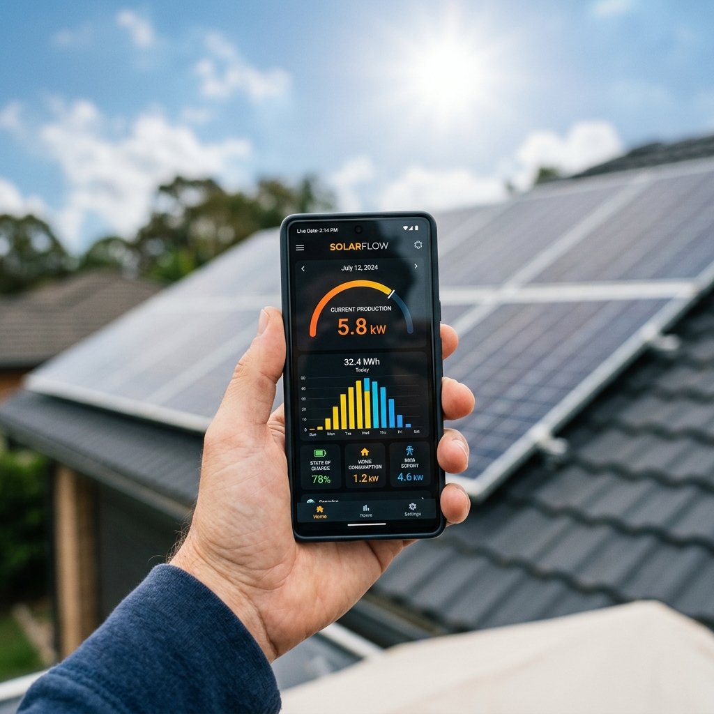 Ecran de monitoring de production solaire - suivi en temps reel des panneaux photovoltaiques